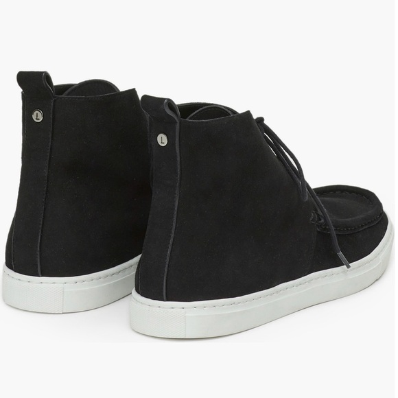 Lafayette 148 Audra hightop sneaker Size 36 black Nappa Leather with White Sole - Picture 12 of 12